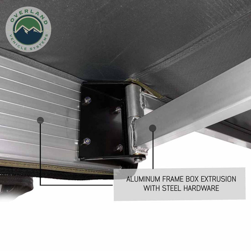 Overland Vehicle Systems HD Nomadic 270 Degree Awning - Passenger Side - Dark Gray Awning With Black Cover
