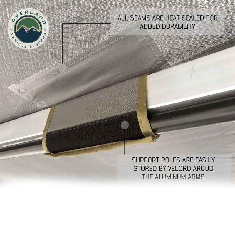 Overland Vehicle Systems HD Nomadic 270 Passenger Side Awning with Bracket Kit for Mid - High Roofline Vans