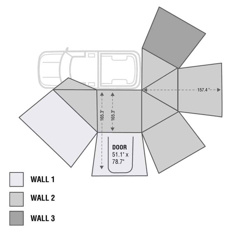 Overland Vehicle Systems HD Nomadic 270 Degree Awning & Wall 1, 2, & 3, Mounting Brackets - Driver Side