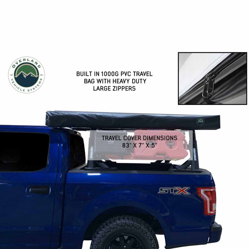 Overland Vehicle Systems HD Nomadic 270 LT Awning - Driver Side - Dark Gray With Black Travel Cover Universal