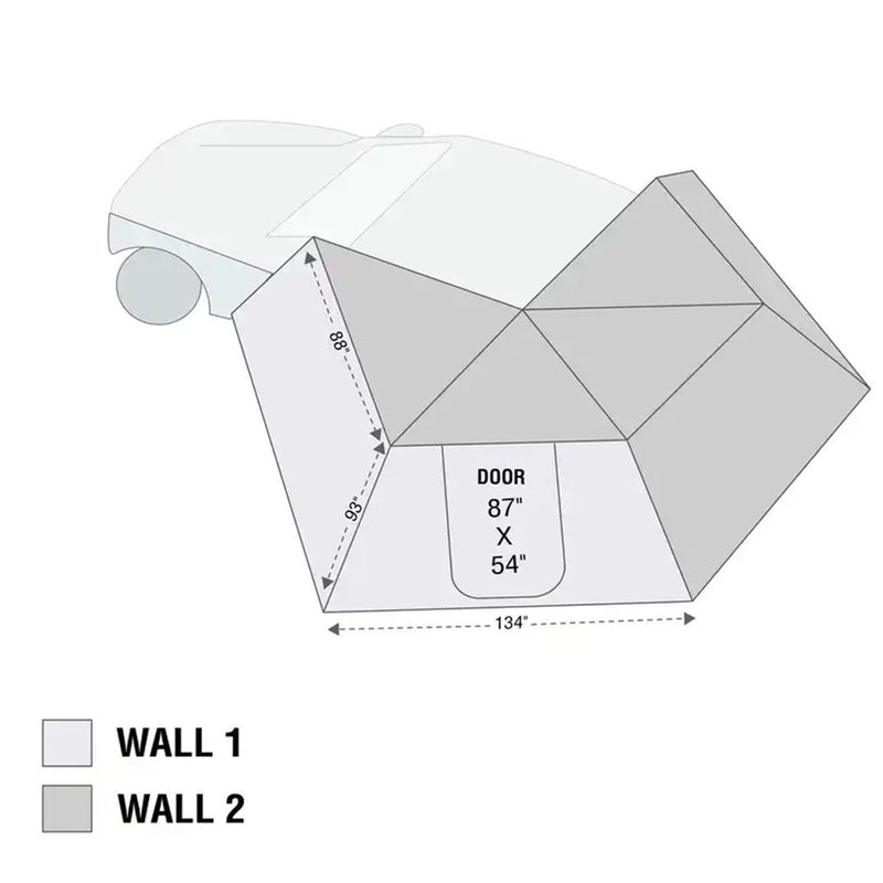 Overland Vehicle Systems HD Nomadic 270 LT Awning & Wall 1, 2, & Mounting Brackets - Driver Side