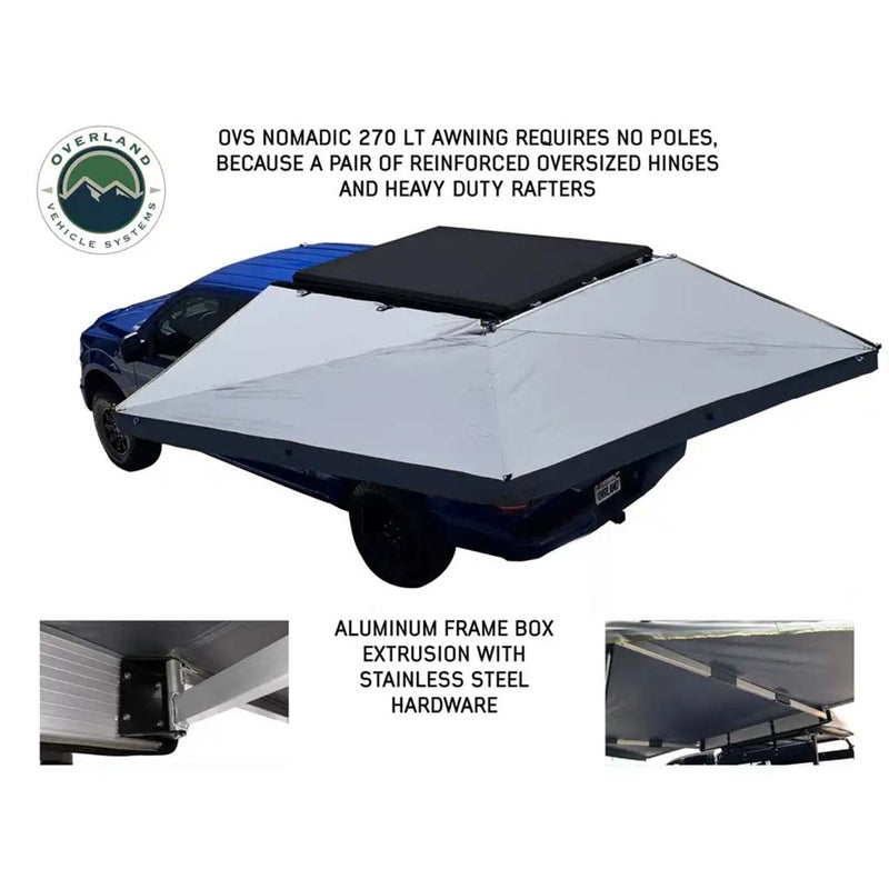 Overland Vehicle Systems HD Nomadic 270 LT Awning & Wall 1, 2, & Mounting Brackets - Driver Side