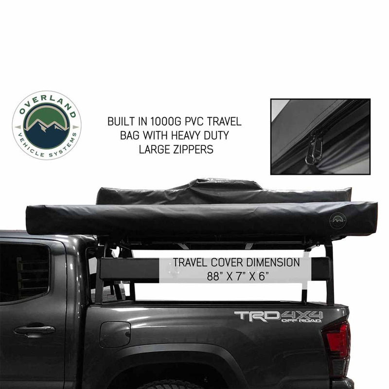 Overland Vehicle Systems HD Nomadic 180 Degree Awning - Dark Grey with Black Travel Cover Universal