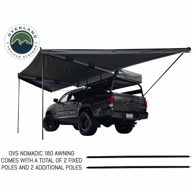 Overland Vehicle Systems HD Nomadic 180 Degree Awning - Dark Grey with Black Travel Cover Universal