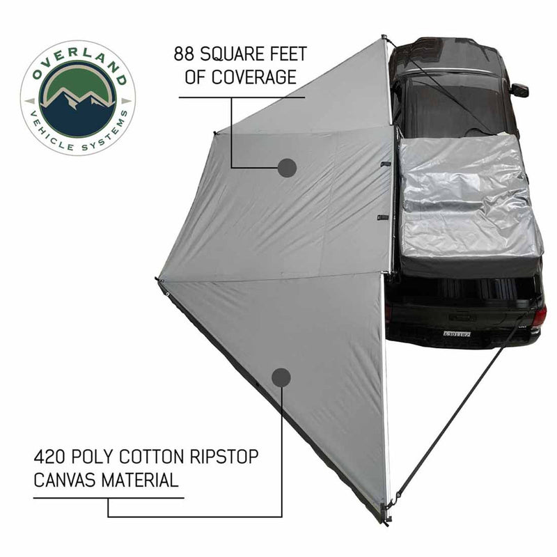 Overland Vehicle Systems HD Nomadic 180 Degree Awning - Dark Grey with Black Travel Cover Universal