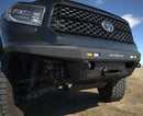 Closeup front view of a Toyota Tundra with an RTS “Rugged Terrain Series” Front Winch Bumper