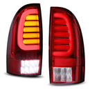 Winjet 2005-2015 Toyota Tacoma LED Tail Light with Yellow Turn Signal Light - Chrome / Red