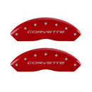 MGP 4 Caliper Covers Engraved Front & Rear C5/Corvette Red finish silver ch