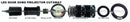 Deconstructed GOBO Projector diagram with parts labeled.