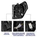 Car door lock mechanism with close-up details on a white background