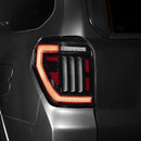 Car tail light with a dark background