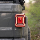 Close-up of a Jeep Gladiator with a Form Lighting LED tail light with a blurred natural background