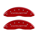 MGP 4 Caliper Covers Engraved Front & Rear C6/Corvette Red finish silver ch