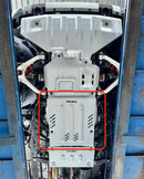 RIVAL Aluminum Transmission Skid Plate 2024-2025 Ford Ranger including XLT 2024-2025 Ford Ranger Raptor 2021-2025 Ford Bronco 4Door only