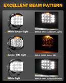 V-MAX Series | 5 Inch 168W 16440LM Combo Beam Side Shooter LED Round Pod Lights with Amber DRL