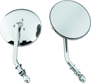 Bikers Choice 65-Up Chrome 4 Inch Round Short Stem Mirror Left Custom