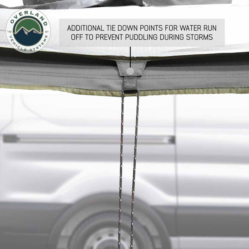 Overland Vehicle Systems HD Nomadic 270 Passenger Side Awning with Bracket Kit for Mid - High Roofline Vans