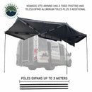 Overland Vehicle Systems HD Nomadic 270 Passenger Side Awning with Bracket Kit for Mid - High Roofline Vans