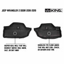 King 4WD Premium Four-Season Floor Liners Front and Rear Passenger Area - Jeep Wrangler JL 2 Door 2018-2019