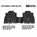 King 4WD Premium Four-Season Floor Liners Front and Rear Passenger Area - Jeep Wrangler Unlimited JL 4 Door 2018-2019