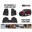 King 4WD Premium Four-Season Floor Liners Front and Rear Passenger Area - Jeep Wrangler Unlimited JL 4 Door 2018-2019