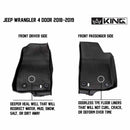 King 4WD Premium Four-Season Floor Liners Front and Rear Passenger Area - Jeep Wrangler Unlimited JL 4 Door 2018-2019