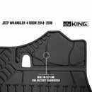 King 4WD Premium Four-Season Cargo Liner - Jeep Wrangler Unlimited JK 4 Door 2012-2018
