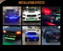 22"/32"/42" V-Series RGB Straight/Curved 5D lens Combo Beam Double Row LED Light Bar for SUV ATV UTV Trucks Pickup Boat