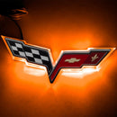 2005-2013 Chevrolet C6 Corvette Illuminated Emblem with amber LEDs.