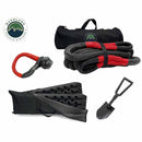 Overland Vehicle Systems Ultimate Recovery Package - Brute Kinetic Rope, Recovery Shovel, Recovery Ramp, 5/8" Soft Shackle