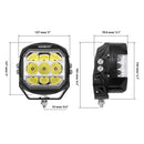 X-PRO Series | 5 Inch 174W LED Side Shooter Pod Lights with White DRL&Amber Turn Signal Light