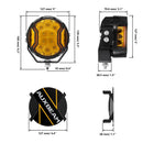 V-ULTRA Series | 5 Inch 172W LED Side Shooter Amber Pod Lights with Amber DRL