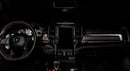 View of a RAM TRX dashboard from the backseat with white LED ambient lighting kit.