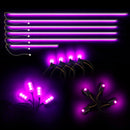 Dynamic ColorSHIFT 18-Piece Universal LED Interior Kit - Bluetooth Multi-Zone Lighting featuring purple LED strips and pods.