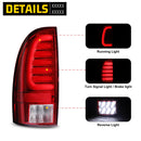 Winjet 2005-2015 Toyota Tacoma LED Sequential Tail Light w/Red Turn Signal - Chrome / Red