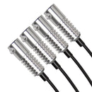 Close-up on four Fiber Optic LED Light Heads.