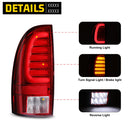 Winjet 2005-2015 Toyota Tacoma LED Sequential Tail Light w/Yellow Turn Signal - Chrome / Red