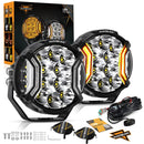 V-ULTRA Series | 5 Inch 172W LED Side Shooter White Pod Lights with Amber DRL