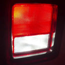 Close-up of tail light turned on