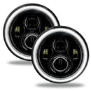 7" High Powered LED Headlights with white LED halo rings.