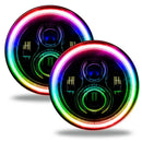 7" High Powered LED Headlights with rainbow halos.