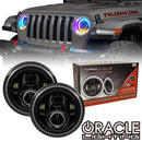 7" High Powered LED Headlights - Black Bezel - Dynamic ColorSHIFT - Jeep Wrangler JK