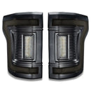 Front view of Tinted Flush Style LED Tail Lights for 2015-2020 Ford F-150