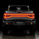 Rear view of Jeep Gladiator JT with Racetrack Tail Gate brake light on