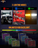 AC Series AC-1200 RGB Switch Panel with APP&Remote Control, Toggle/ Momentary/ Pulsed Mode Supported(One-Sided Outlet)