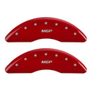 MGP 4 Caliper Covers Engraved Front & Rear MGP Red finish silver ch