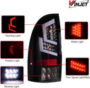 Winjet 2005-2015 Toyota Tacoma LED Tail Lights - Glossy Black/ Clear
