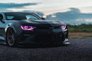 Black Camaro with purple DRLs.