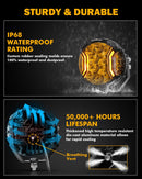 V-ULTRA Series | 5 Inch 172W LED Side Shooter Amber Pod Lights with Amber DRL