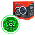 Pre-Installed 5.75" H5006/PAR46 Sealed Beam Headlight with green LED halo ring.
